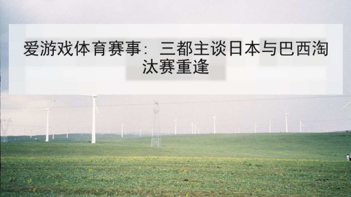 爱游戏体育赛事: 三都主谈日本与巴西淘汰赛重逢